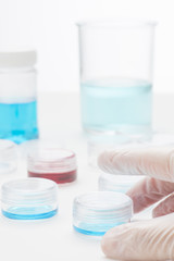 Resarch with samples in lab