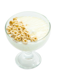 yogurt honey cerel cup isolated