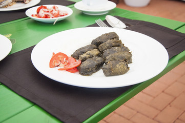 dolma, stuffed grape leaves