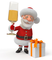 Santa Claus with a glass of champagne
