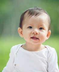 Portrait of an adorable baby girl (soft focus on the eyes)