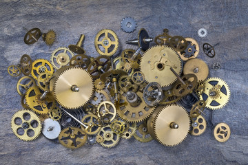 Old Clock Parts - Cogs, gears, wheels