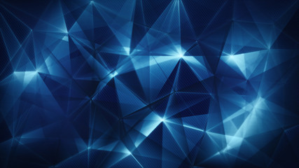 Obraz premium dark blue triangles network trendy abstract backgrund