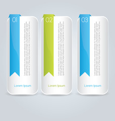 Business infographics template for presentation, education, web design, banners, brochures, flyers. Blue and green tabs. Vector illustration.