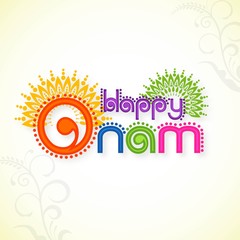 Greeting card for Happy Onam celebration.