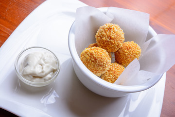 Chicken balls in bowl