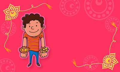 Cute boy with rakhi for Raksha Bandhan celebration.