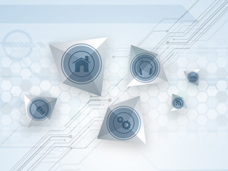 Obraz premium Technology concept with web icons.