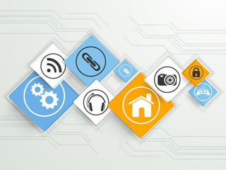 Set of colorful web icons.
