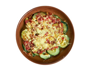 zucchini with cheese and tomatoes