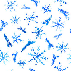 Watercolour snowflakes