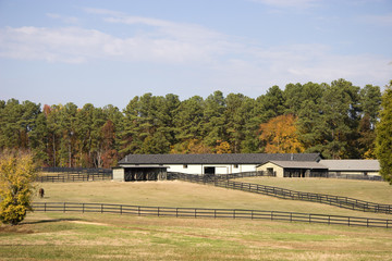 Fototapeta na wymiar Horse Barns in the Country