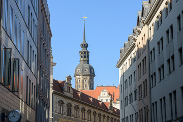 Obraz premium Skyline of buildings in Dresden, Saxony, Germany.