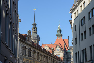 Obraz premium Skyline of buildings in Dresden, Saxony, Germany.