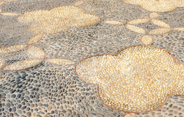 Perspective Pebble in concrete floor, texture background