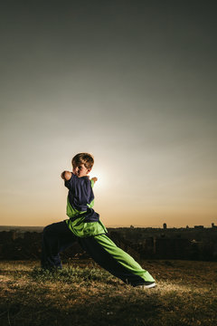 Kid Practising Martial Arts