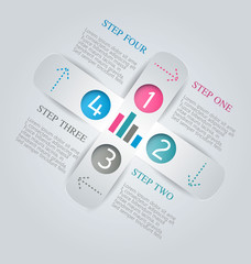 Infographics template for business, education, web design, banners, brochures, flyers. Vector illustration.