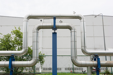 Industrial pipelines in power station facility