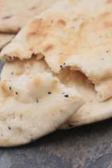 Indian naan bread and poppadum