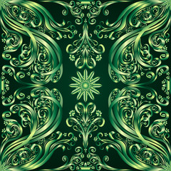 Damask vintage floral motif ethnic seamless background.