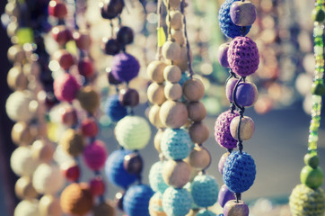 Colorful beads on the market