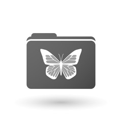 Isolated folder icon with a butterfly