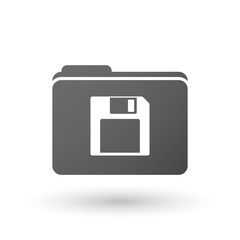 Isolated folder icon with a floppy disk