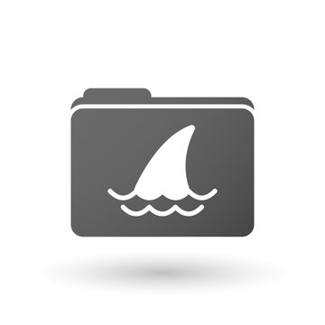 Isolated folder icon with a shark fin