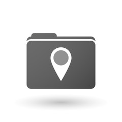 Isolated folder icon with a map mark