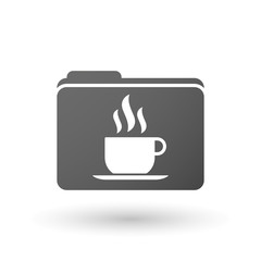 Isolated folder icon with a cup of coffee