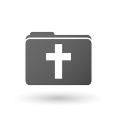 Isolated folder icon with a christian cross