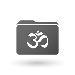 Isolated folder icon with an om sign