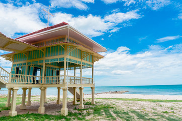 wood pavilion of Palace Mrigadayavan (Marukhathaiyawan) at Cha-Am, Thailand
