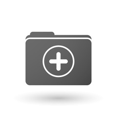 Isolated folder icon with a sum sign