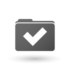 Isolated folder icon with a check mark
