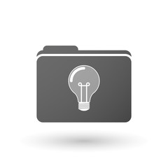 Isolated folder icon with a light bulb