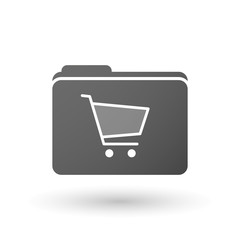 Isolated folder icon with a shopping cart