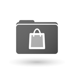 Isolated folder icon with a shopping bag