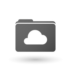Isolated folder icon with a cloud