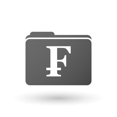 Fototapeta premium Isolated folder icon with a swiss franc sign