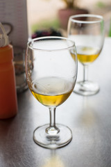 glass  of tea on the table