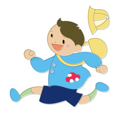 走る男の子　園児