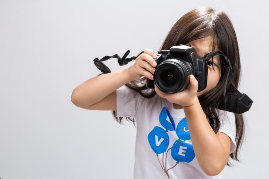 Little Girl Camera / Little Girl Holding Camera Background