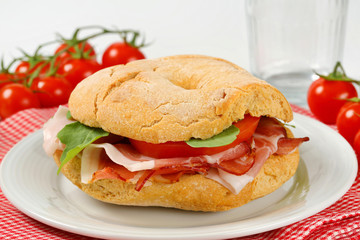 Dry-cured ham sandwich