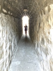 tunnel with human silhouette