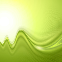 Green abstract wave