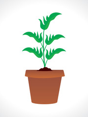 Fototapeta na wymiar abstract plant with pot