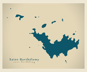 Modern Map - Saint Barthelemy BL