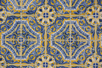Detail of some typical portuguese tiles