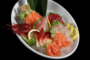 close up sashimi plate